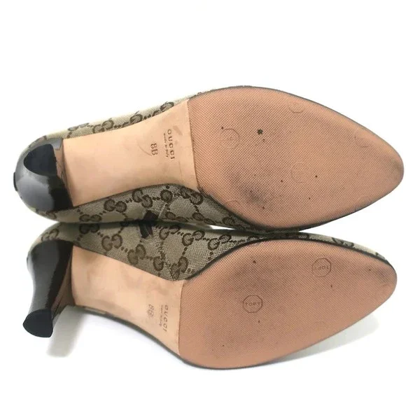 Gucci GG Monogram Canvas Knee High Boots Ebony Size 8 - Picture 12 of 12